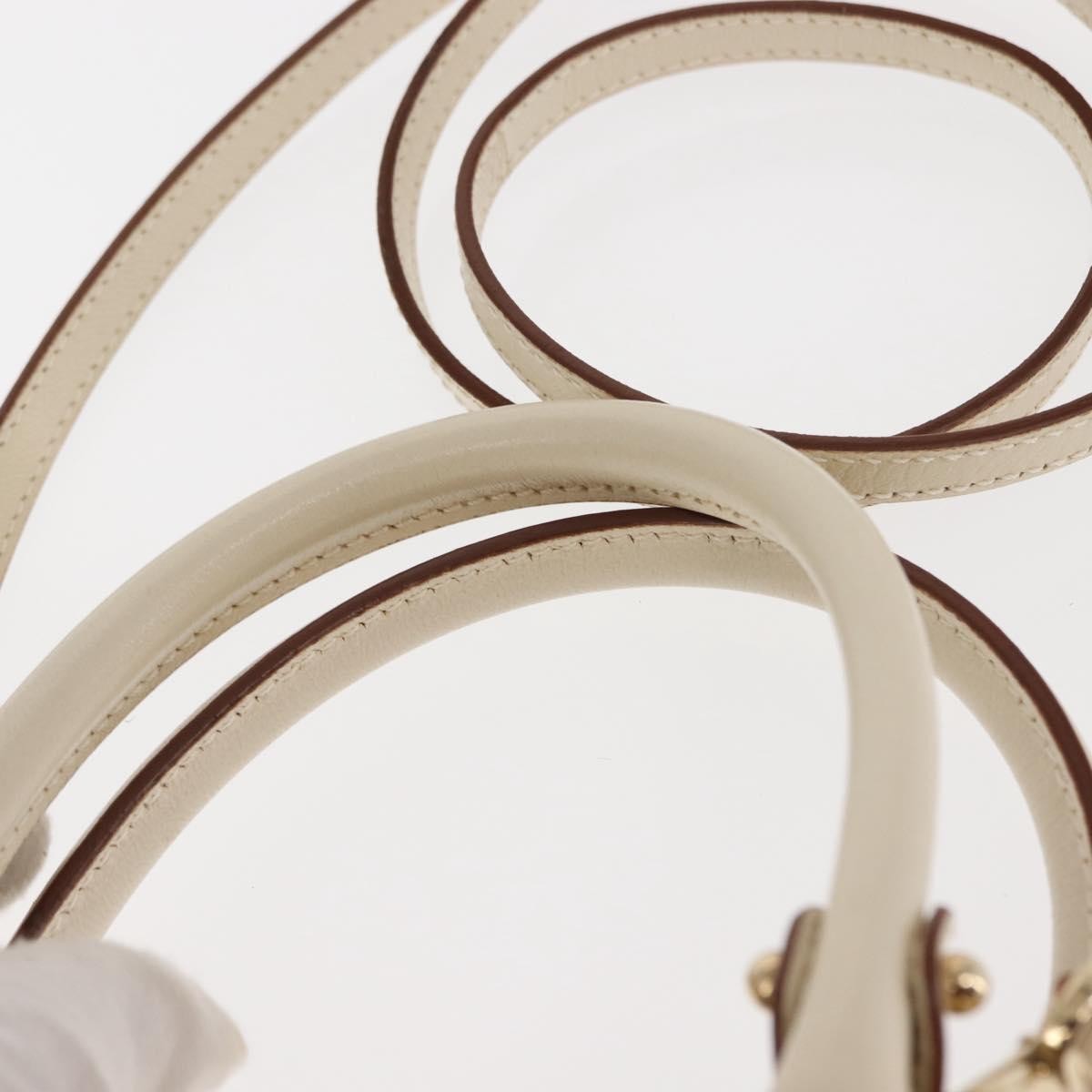 Salvatore Ferragamo Marisa Satchel Leather, WHITE, LEATHER, Handbag