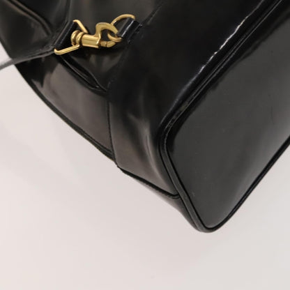Gucci Vintage Bamboo Backpack Patent, Black, Patent Leather, Backpack