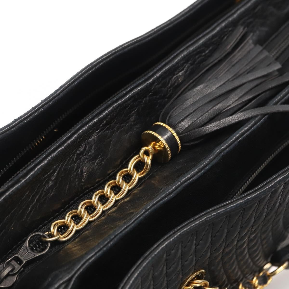 Bally Vintage Tote Bag Quilted Leather, Black, Leather, Tote Bag