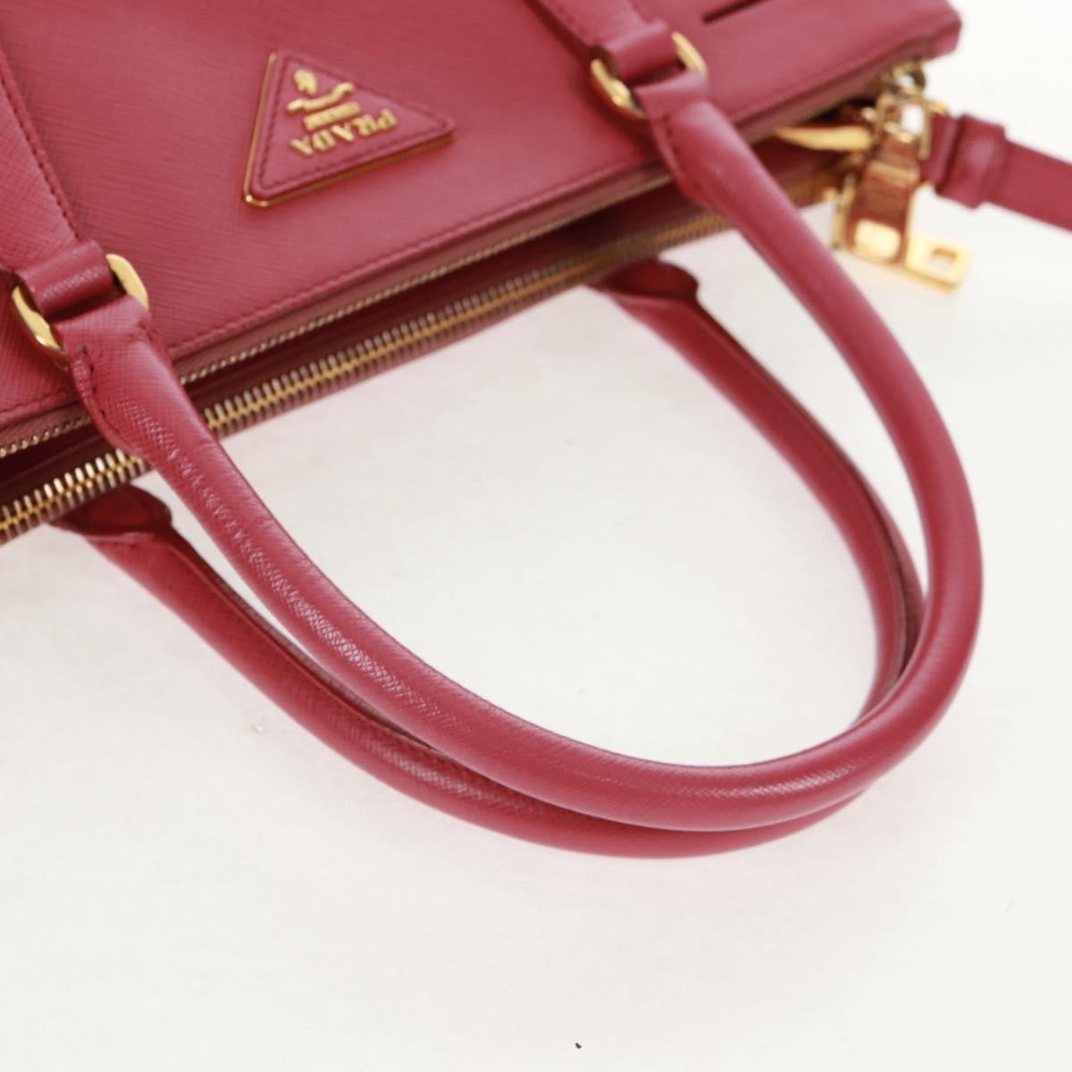 Prada Double Zip Lux Tote Saffiano Leather, Pink, Leather, Handbag