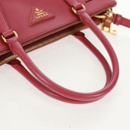 Prada Double Zip Lux Tote Saffiano Leather, Pink, Leather, Handbag