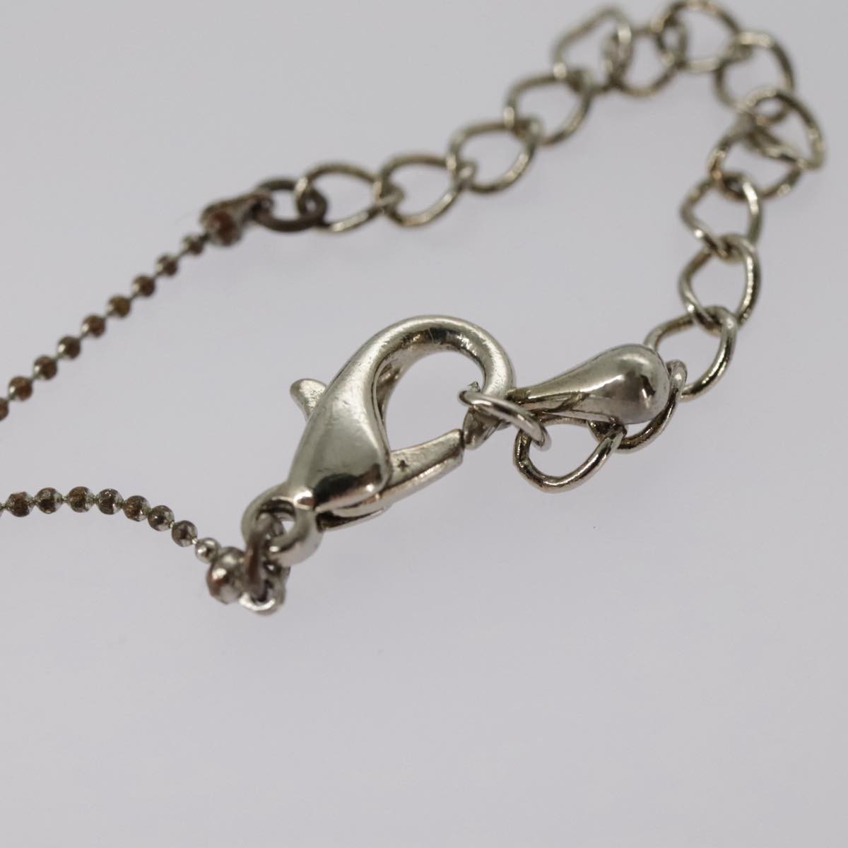 Christian Dior Bow CD Pendant Necklace Metal with Crystal, SILVER, METAL, Necklace
