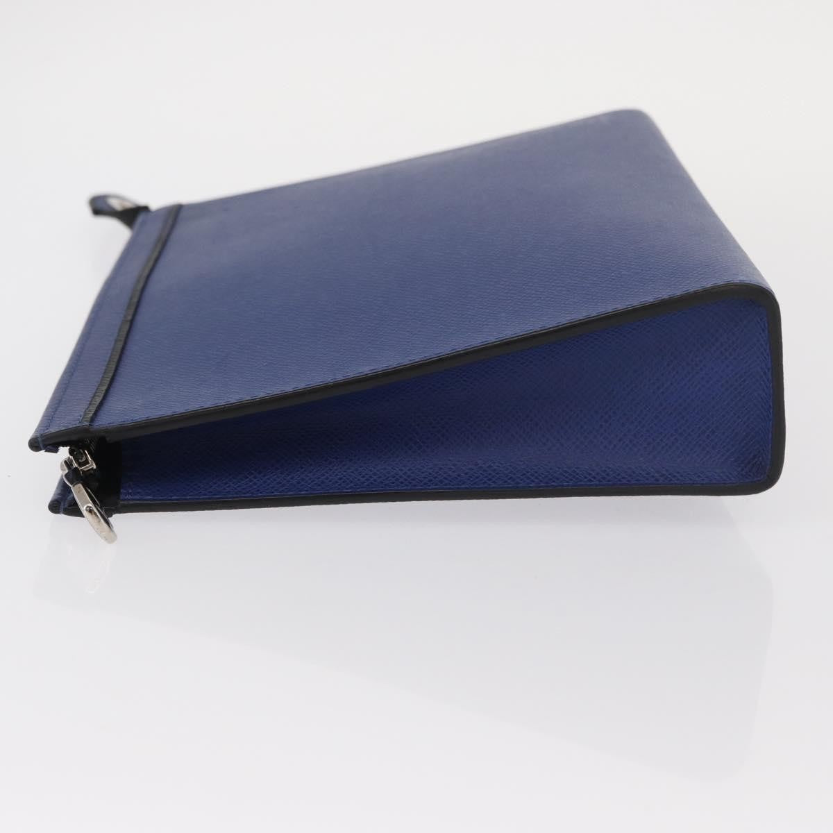 Louis Vuitton Pochette Voyage Taiga Leather, Blue, Leather, Clutch