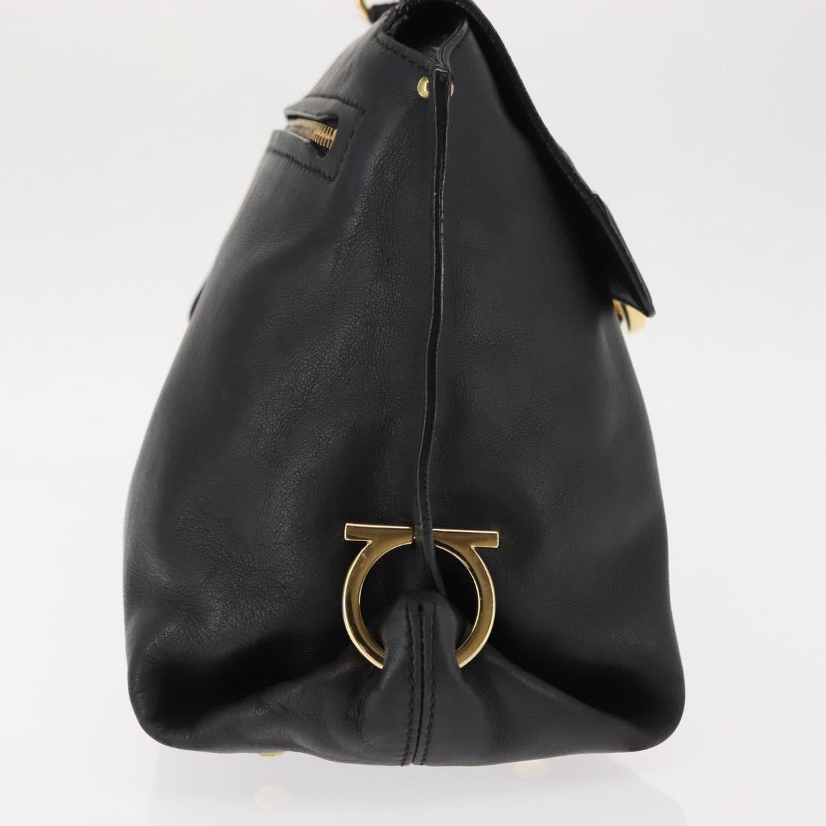 Salvatore Ferragamo Sofia Satchel Leather, BLACK, LEATHER, Handbag