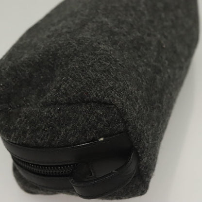 Prada Pochette Wool, BLACK, WOOL, Clutche & pouche