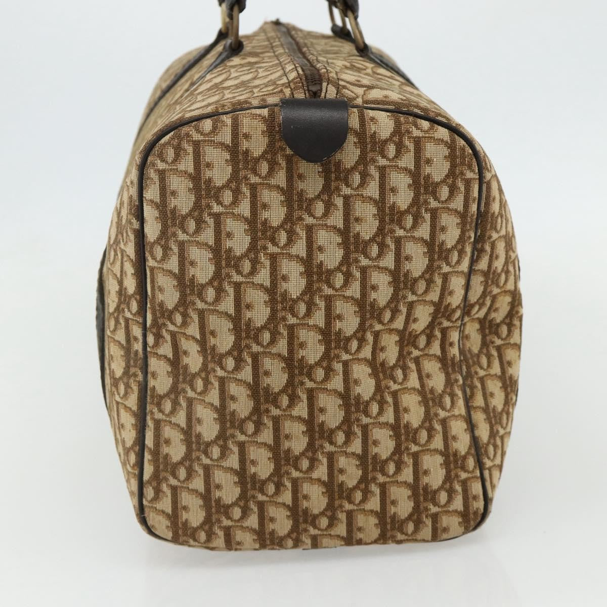 Christian Dior Vintage Trotter Boston Bag Diorissimo Canvas, Beige, Canvas, Handbag