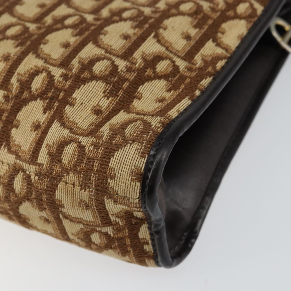 Christian Dior Vintage Trotter Shoulder Bag Canvas, BROWN, CANVAS, Shoulder bag