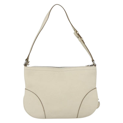 Salvatore Ferragamo Gancini Shoulder Bag Leather, WHITE, LEATHER, Shoulder bag