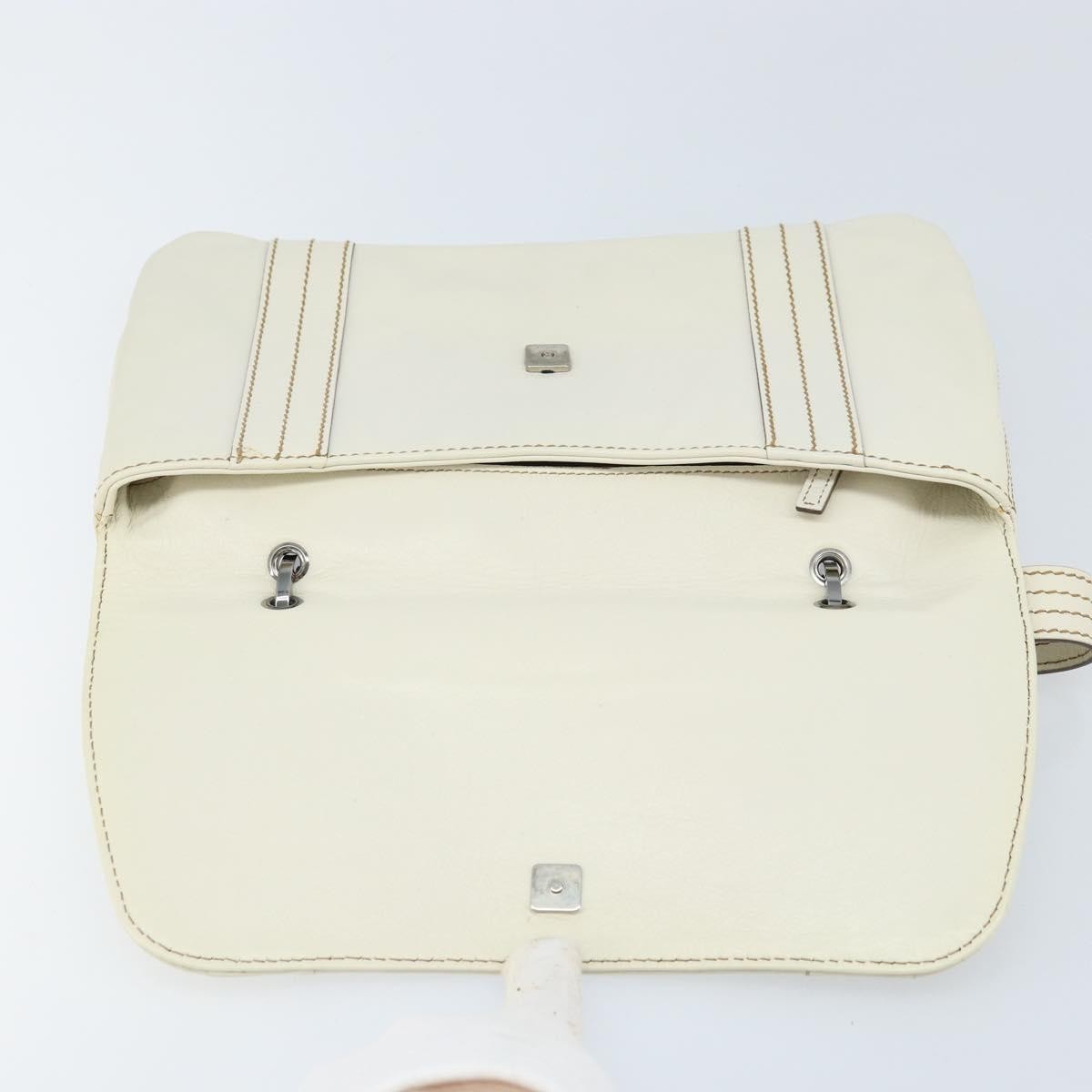 Gucci Vintage Handbag Leather, WHITE, LEATHER, Handbag