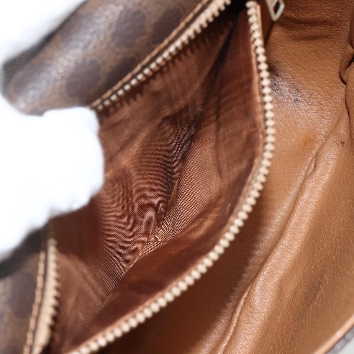Celine Vintage Macadam Shoulder Bag Canvas and Leather, Brown, Canvas, Shoulder Bag