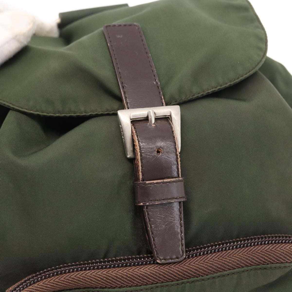 Prada Front Pocket Backpack Tessuto, Khaki, Nylon, Backpack