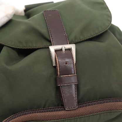 Prada Front Pocket Backpack Tessuto, Khaki, Nylon, Backpack