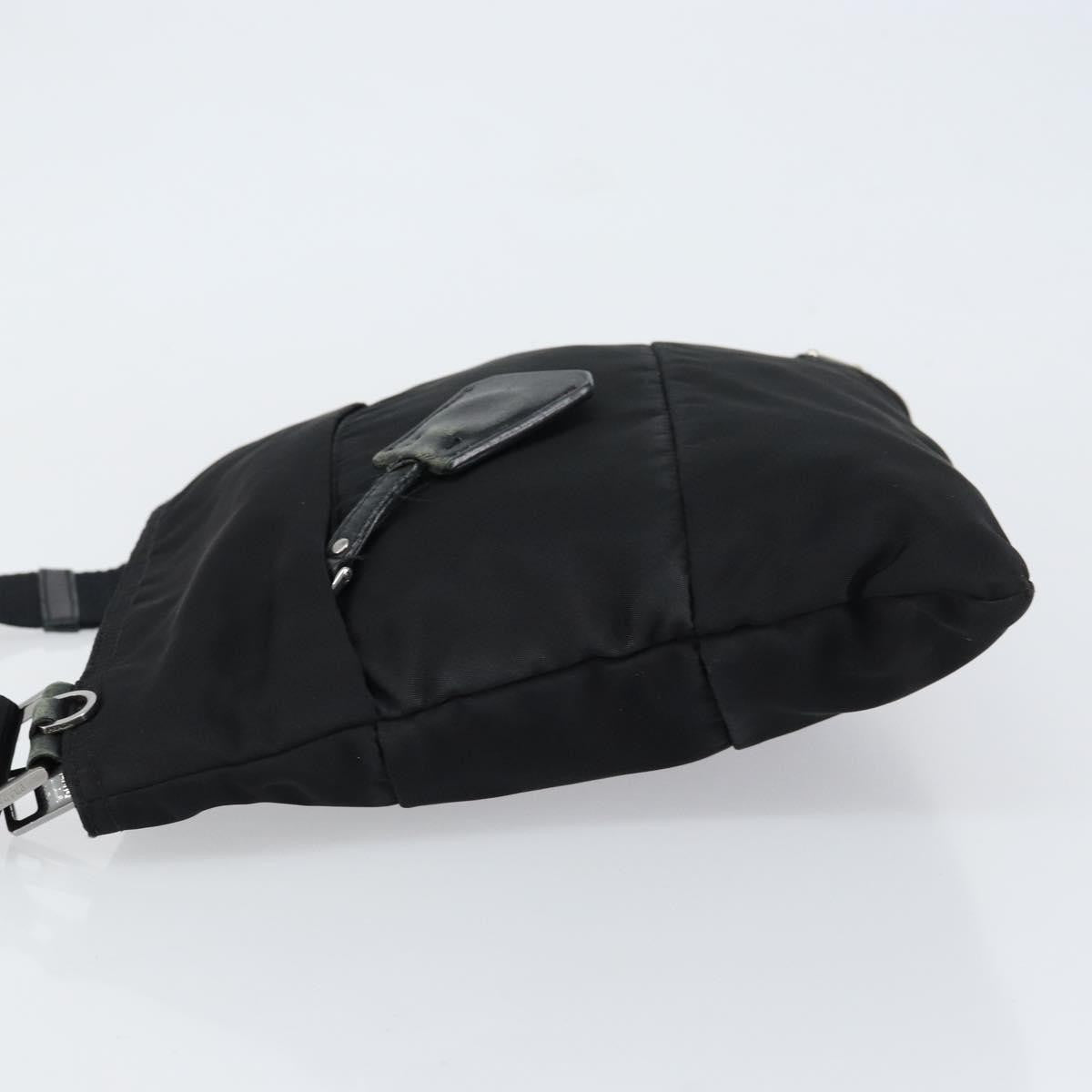 Prada Zip Messenger Bag Horizontal Quilt Tessuto, BLACK, NYLON, Shoulder bag