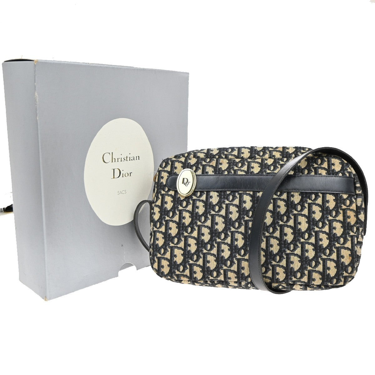 Christian Dior Vintage Trotter Shoulder Bag Canvas, BLUE, CANVAS, Shoulder bag