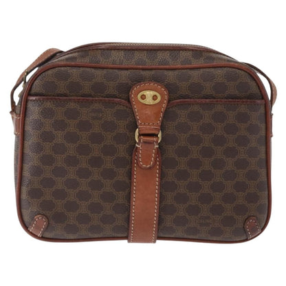 Celine Macadam Shoulder Bag Canvas, BROWN, CANVAS, Shoulder bag