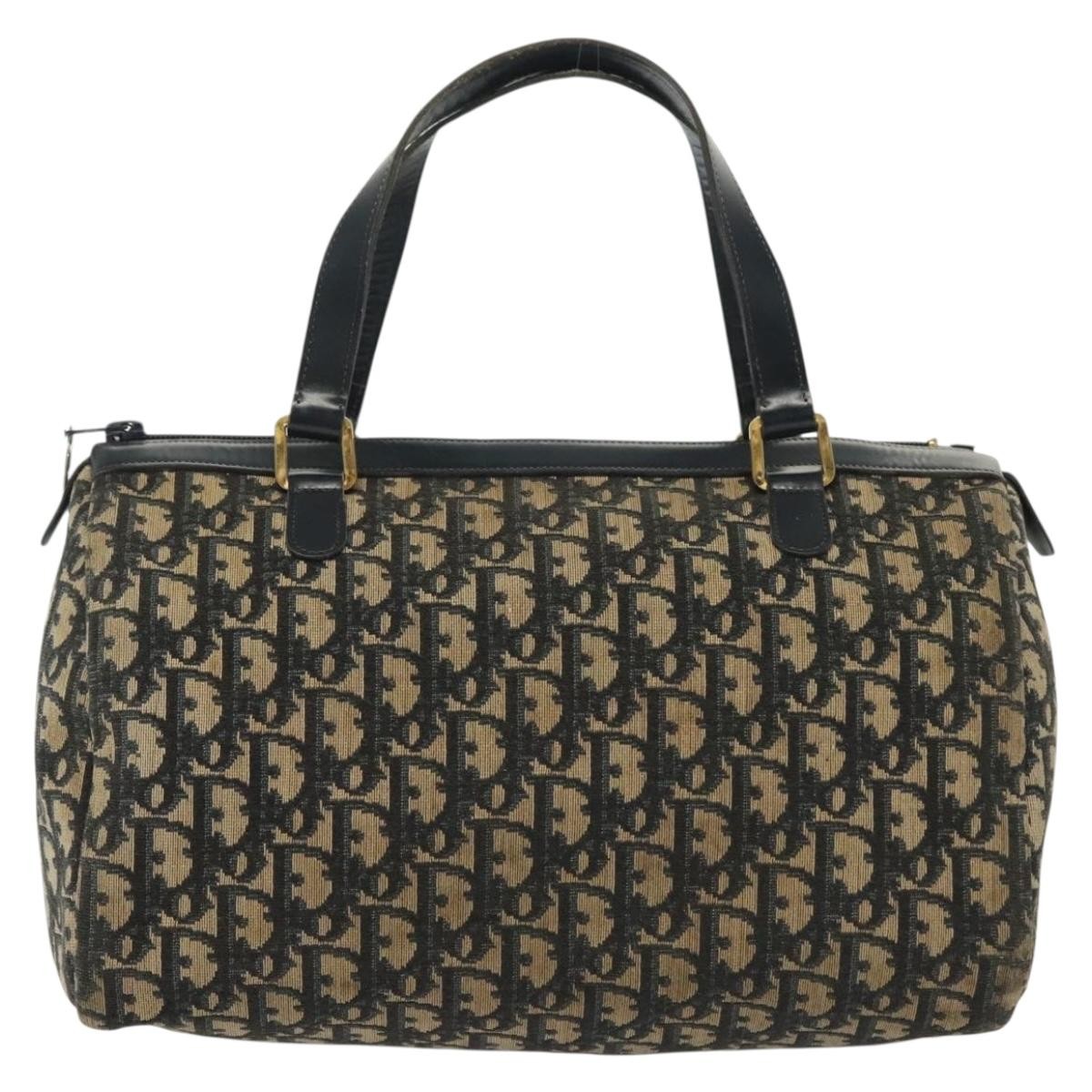 Christian Dior Vintage Trotter Boston Bag Diorissimo Canvas, NAVY, CANVAS, Travel bag