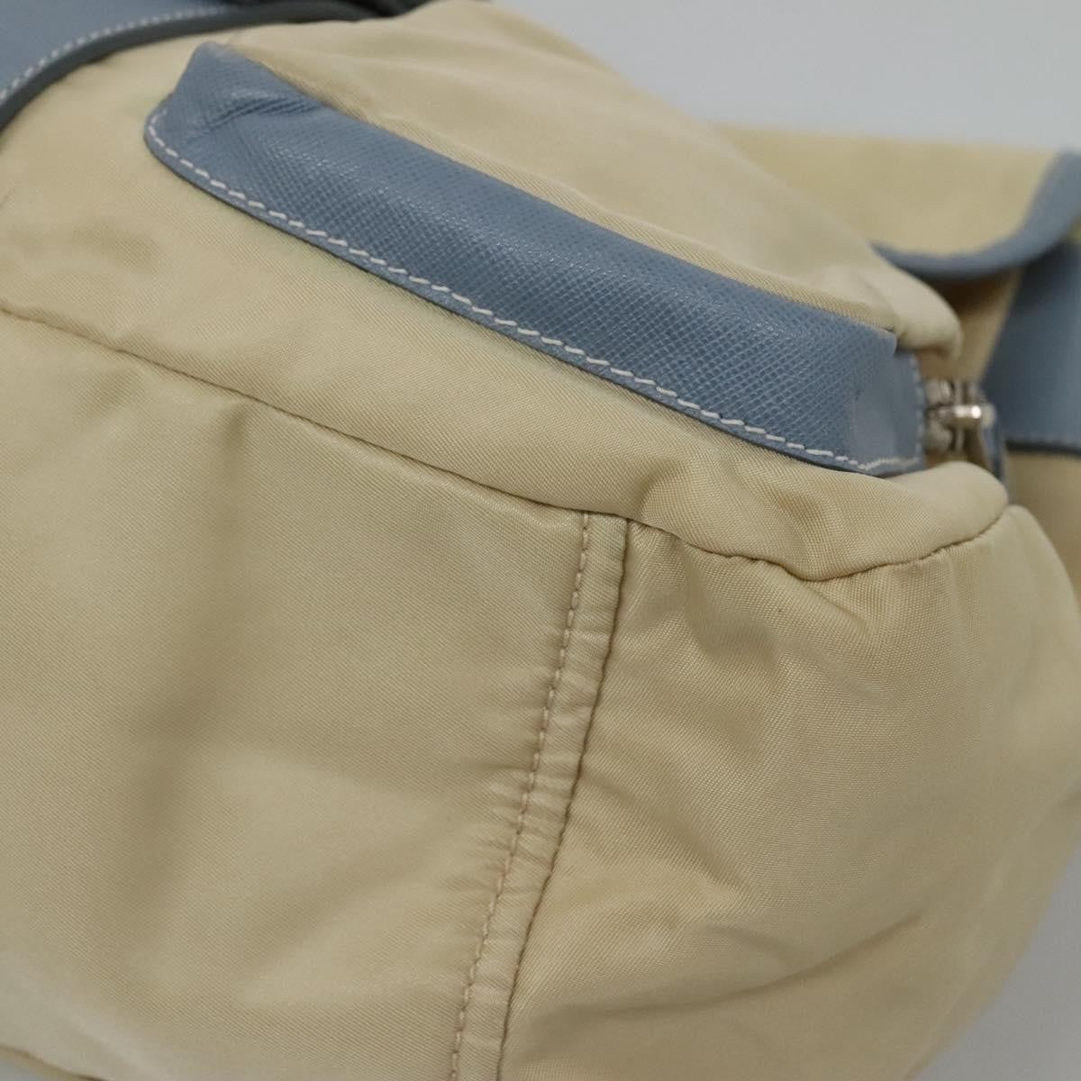 Prada Double Pocket Buckle Flap Bag Tessuto, BEIGE, NYLON, Shoulder bag
