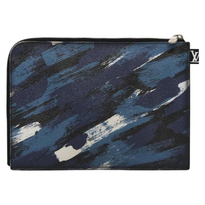 Louis Vuitton Pochette Jour Limited Edition Camouflage Printed Coated Canvas, BLUE, LEATHER, Clutche & pouche