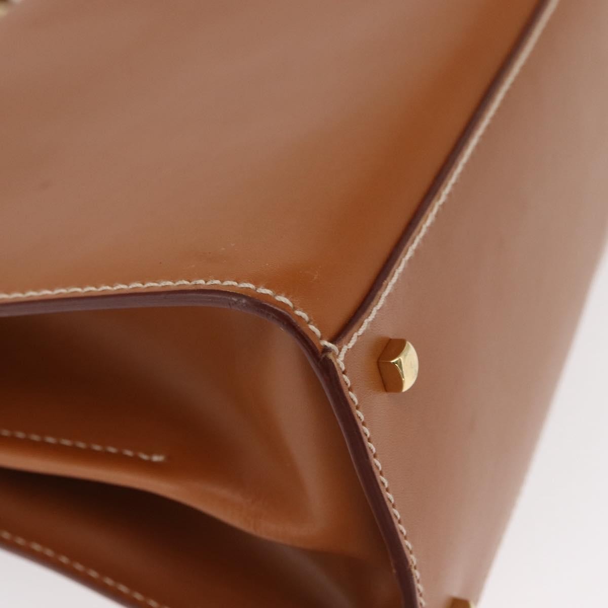 Salvatore Ferragamo Gancini handbag Leather, BROWN, LEATHER, Handbag