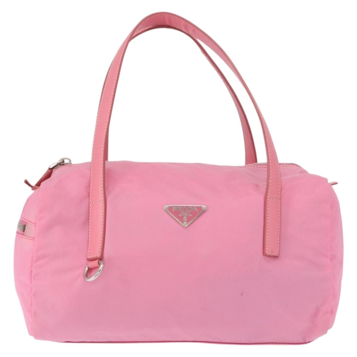 Prada Side Pocket Convertible Duffle Bag Tessuto, Pink, Nylon, Handbag