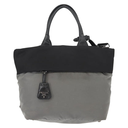 Prada Convertible Double Tote Tessuto, Black, Nylon, Handbag
