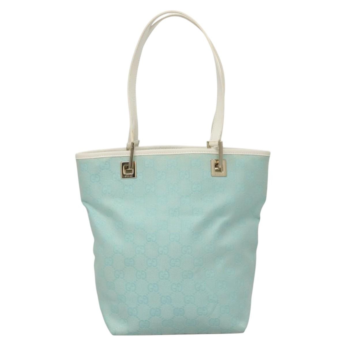 Gucci Vintage Bucket Shopping Tote GG Canvas, BLUE, CANVAS, Tote bag