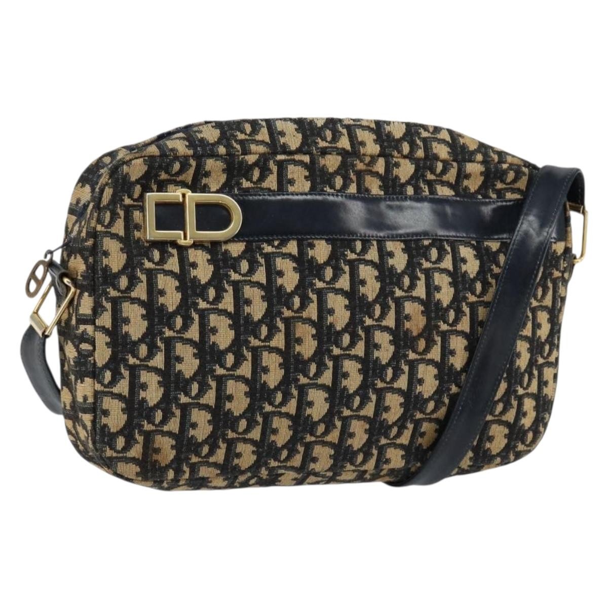 Christian Dior Vintage CD trotter Shoulder bag Canvas, NAVY, CANVAS, Shoulder bag