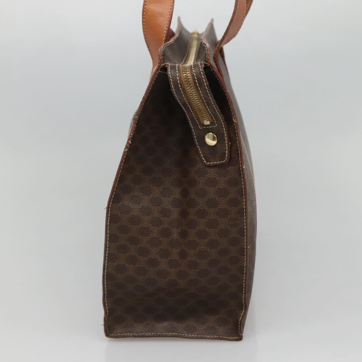Celine Vintage Macadam Shopper Tote Coated Canvas, BROWN, CANVAS, Tote bag