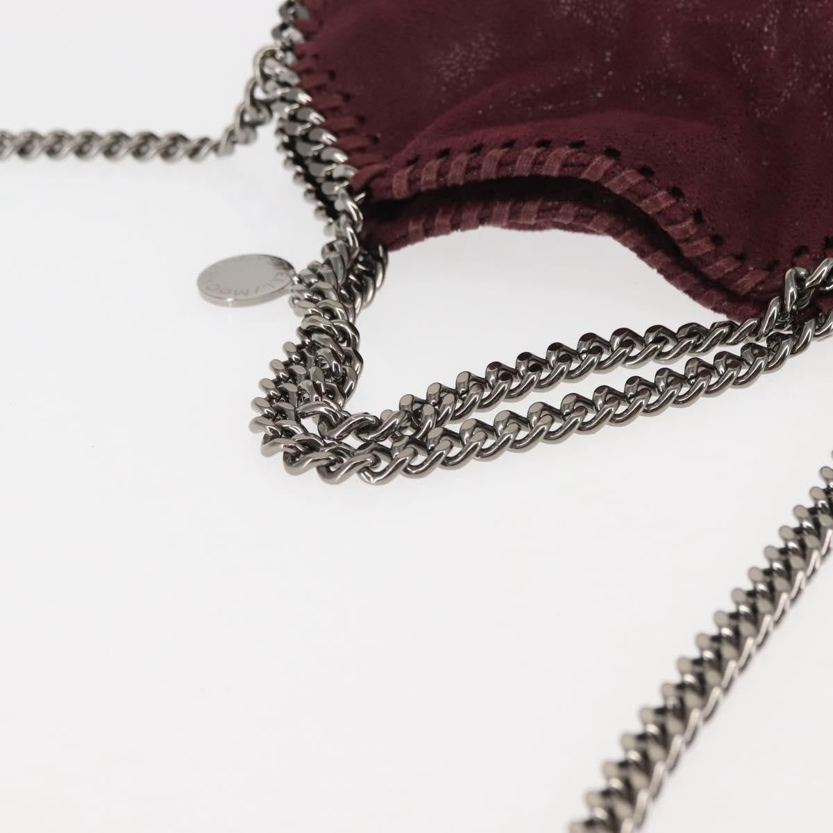 Stella McCartney Falabella Fold Over Crossbody Bag Shaggy Deer, Burgundy, Polyester, Shoulder Bag