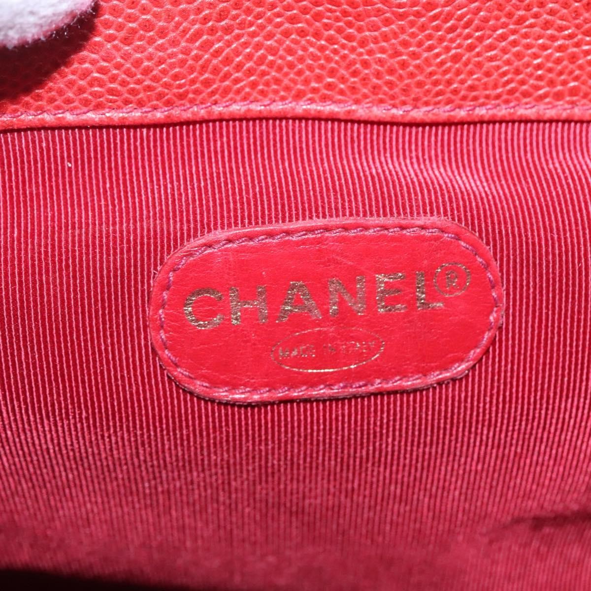 Chanel Vintage Backpack Caviar, RED, LEATHER, Backpack