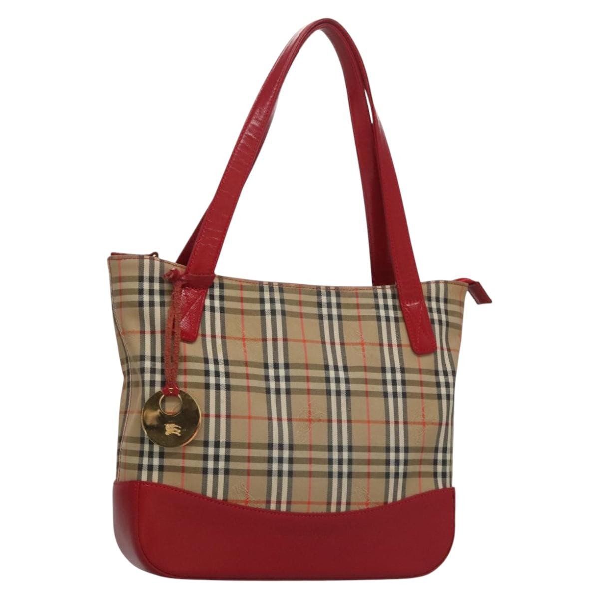 Burberry Nova Check Handbag Nova Check Canvas and leather, BEIGE, CANVAS, Handbag
