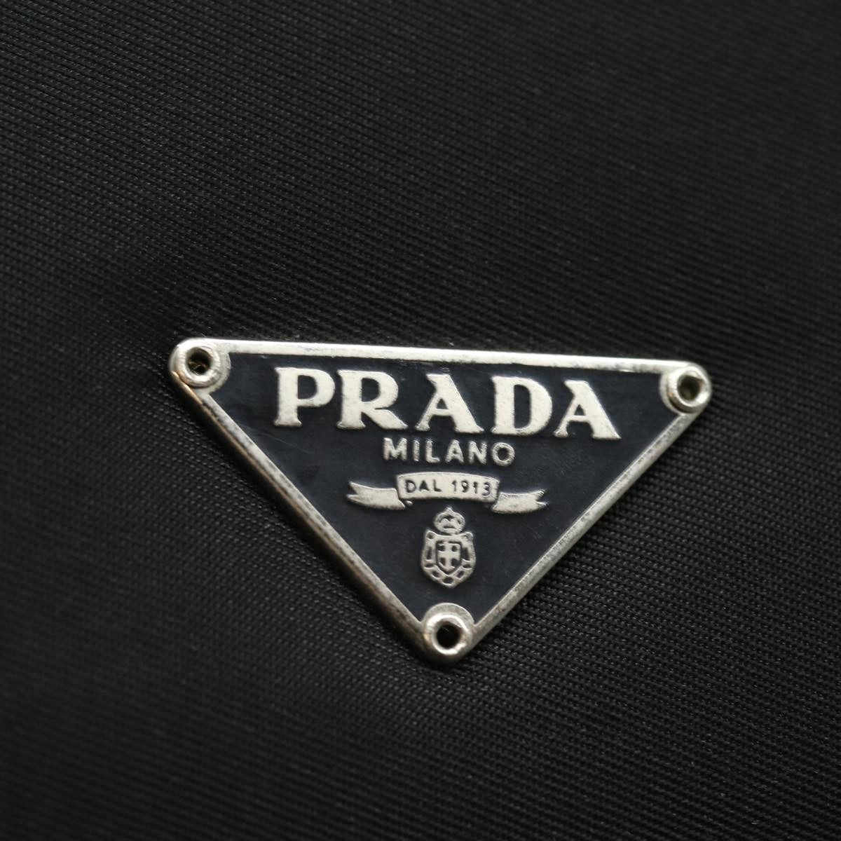 Prada MiniDisc pouch Nylon, BLACK, NYLON, Clutche & pouche
