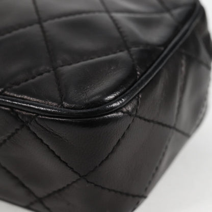 Chanel Vintage Diamond CC Camera Bag Quilted Lambskin, Black, Leather, Clutch