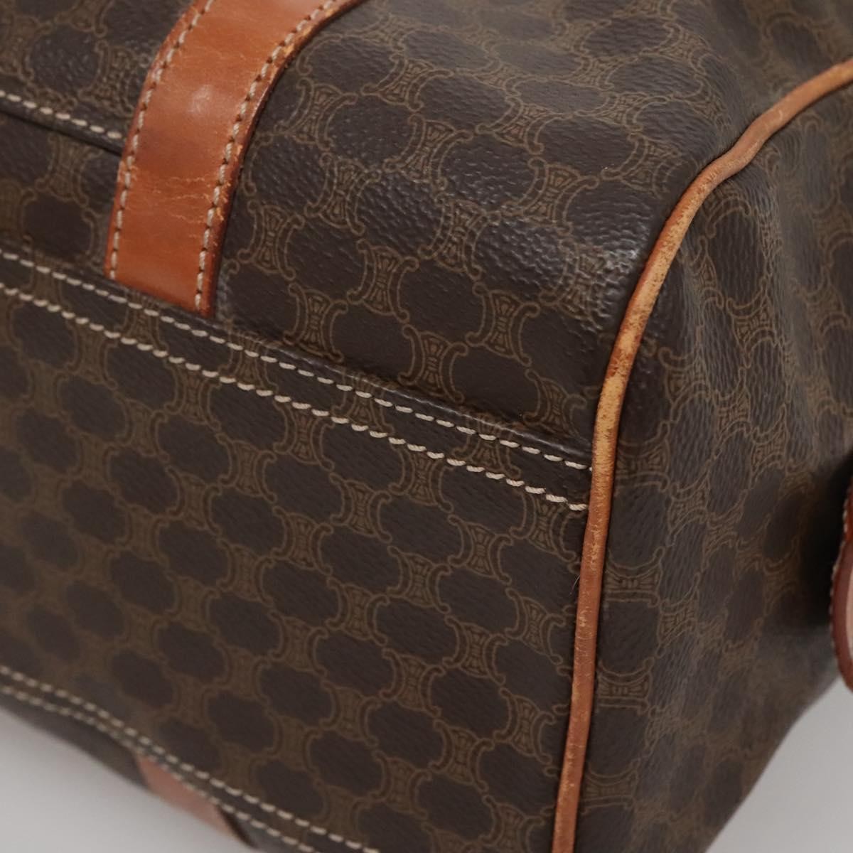 Celine Macadam Handbag Macadam with leather, BROWN, CANVAS, Handbag