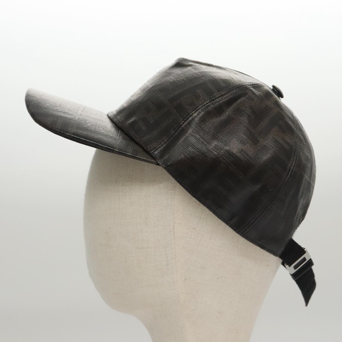 Fendi Logo Baseball Cap Zucca Canvas, BLACK, CANVAS, Head accessory