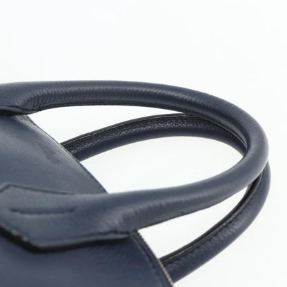 Bally Vintage Handbag Leather, Navy, Leather, Handbag