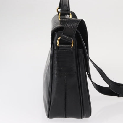 Celine Circle Logo Shoulder Bag Leather, BLACK, LEATHER, Shoulder bag