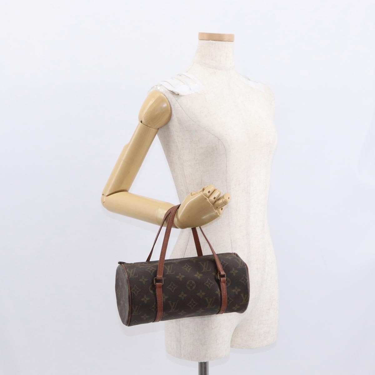 Louis Vuitton Papillon Handbag Monogram Canvas, BROWN, CANVAS, Handbag