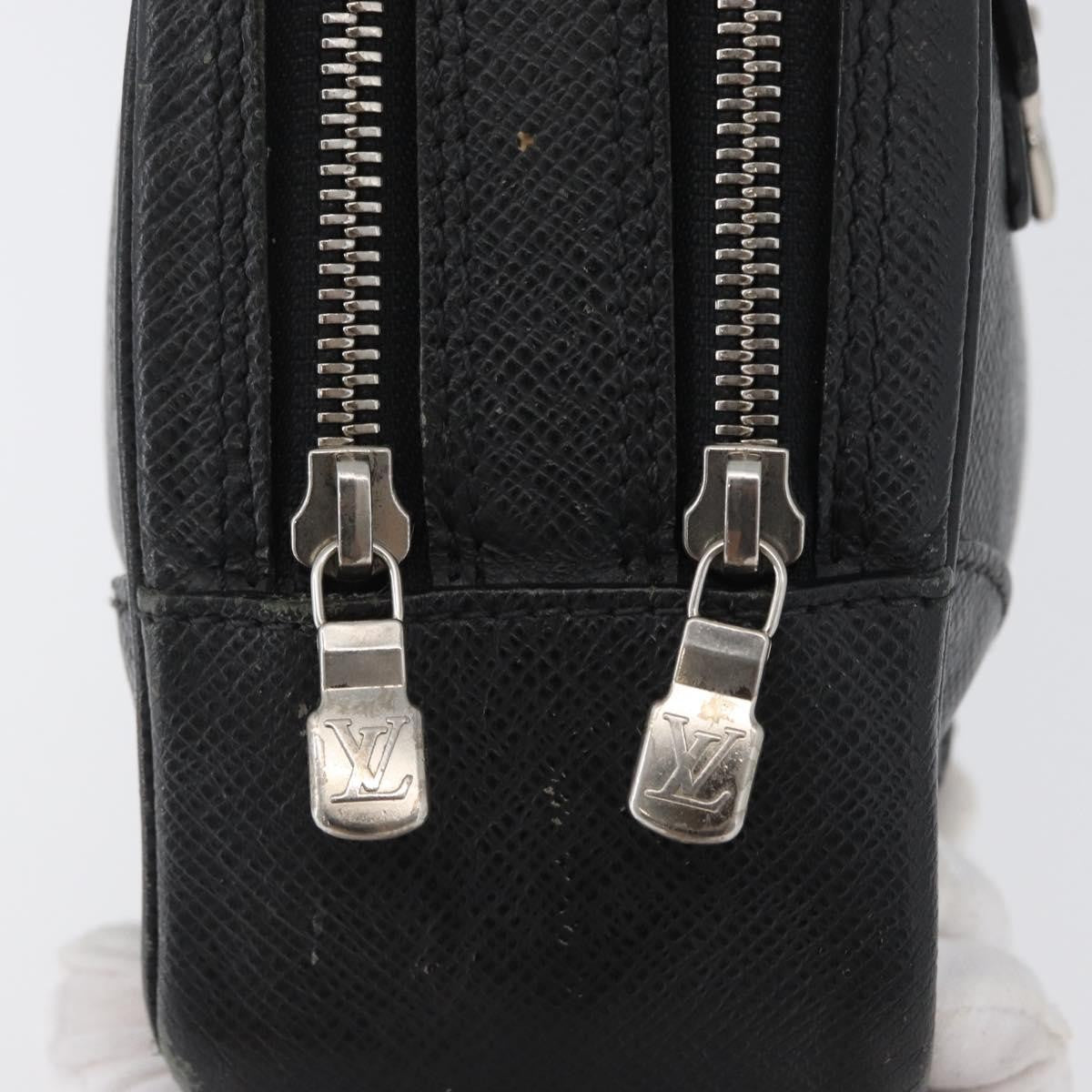 Louis Vuitton Pavel Handbag Taiga Leather, BLACK, LEATHER, Clutche & pouche
