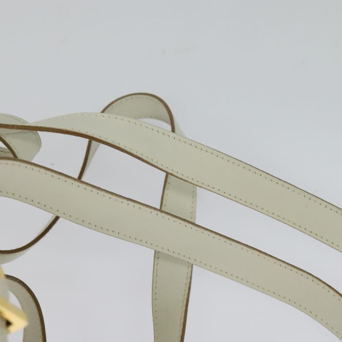 Salvatore Ferragamo Gancini Flap Drawstring Backpack Leather, WHITE, LEATHER, Backpack