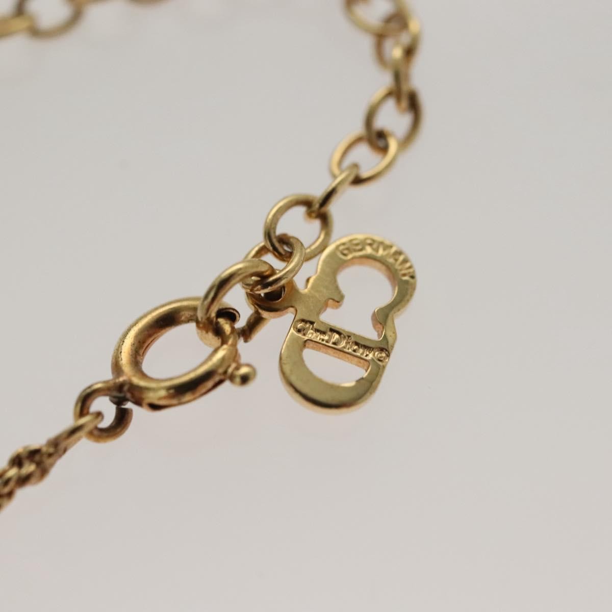 Christian Dior Vintage Logo Round Pendant Necklace Metal, GOLD, METAL, Necklace