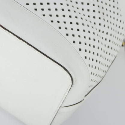 Louis Vuitton Flore Noe Handbag Perforated Leather, WHITE, LEATHER, Shoulder bag