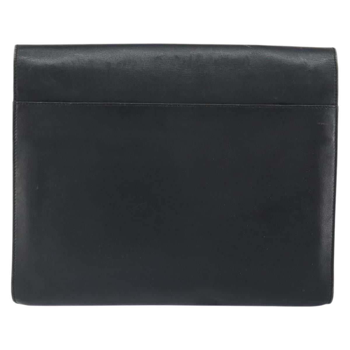 Celine Clutch Bag Leather, BLACK, LEATHER, Clutche & pouche