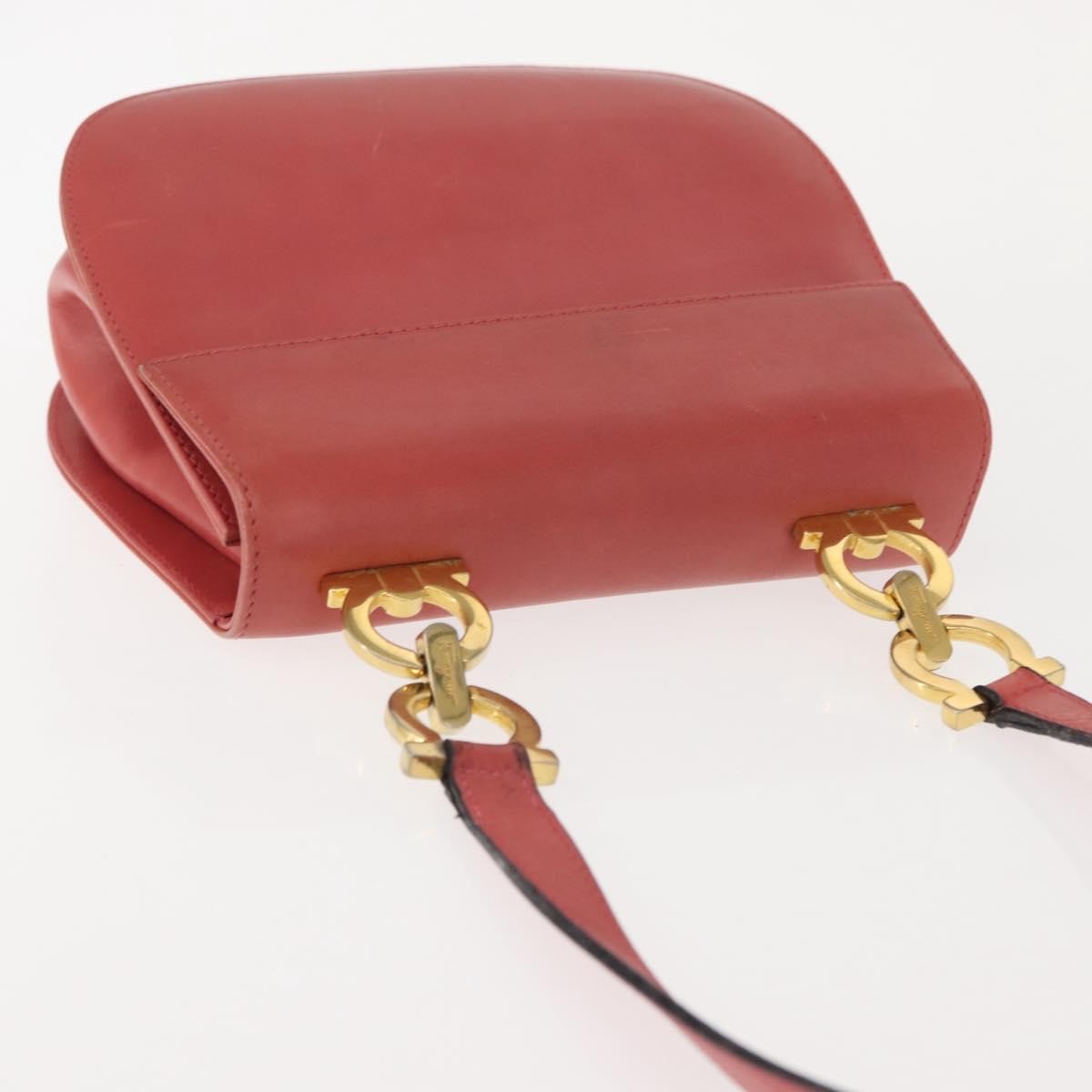 Salvatore Ferragamo Gancini Shoulder Bag Leather, PINK, LEATHER, Shoulder bag