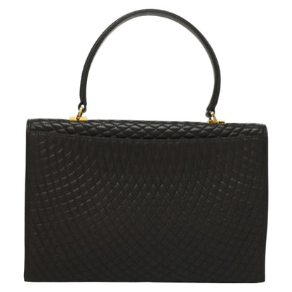 Bally Vintage Handbag Quilted Leather, BLACK, LEATHER, Handbag