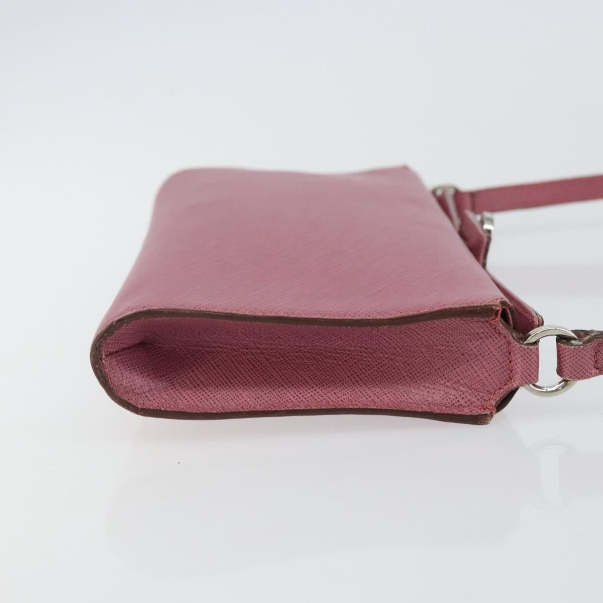 Salvatore Ferragamo Gancini Pouch Leather, PINK, LEATHER, Clutche & pouche