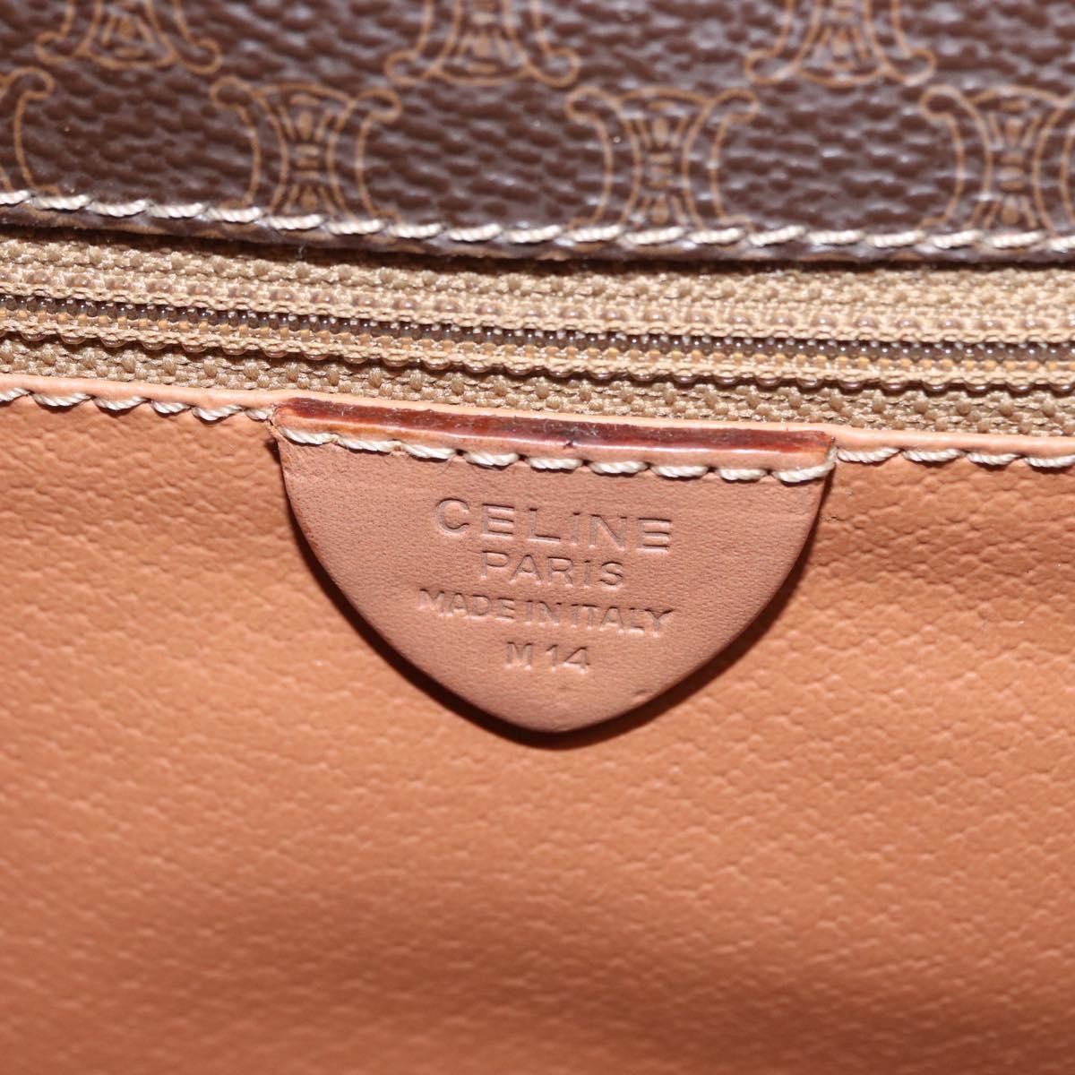 Celine Vintage Macadam Shoulder Bag Canvas and Leather, BROWN, CANVAS, Shoulder bag