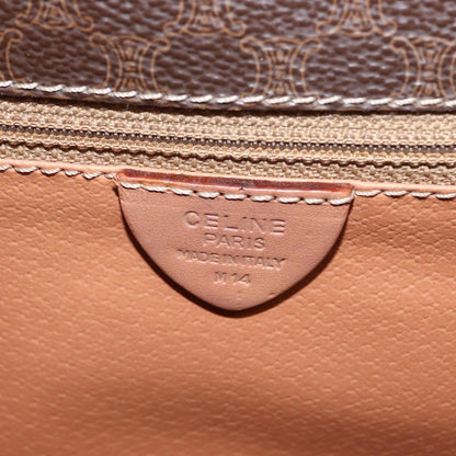Celine Vintage Macadam Shoulder Bag Canvas and Leather, BROWN, CANVAS, Shoulder bag