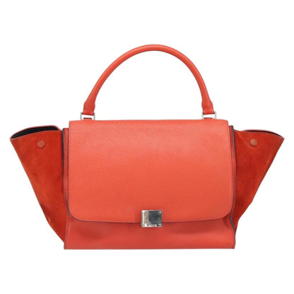 Celine Trapeze Bag Leather with Suede, Orange, Leather, Handbag