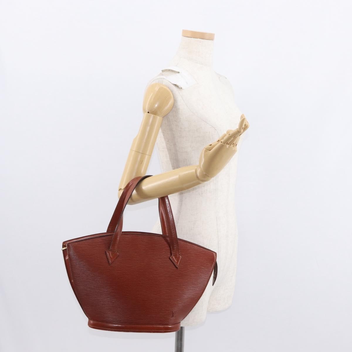 Louis Vuitton Saint Jacques Handbag Epi Leather, BROWN, LEATHER, Handbag